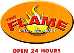 logo The Flame Diner restaurant logo, serving classic diner fare in New York
